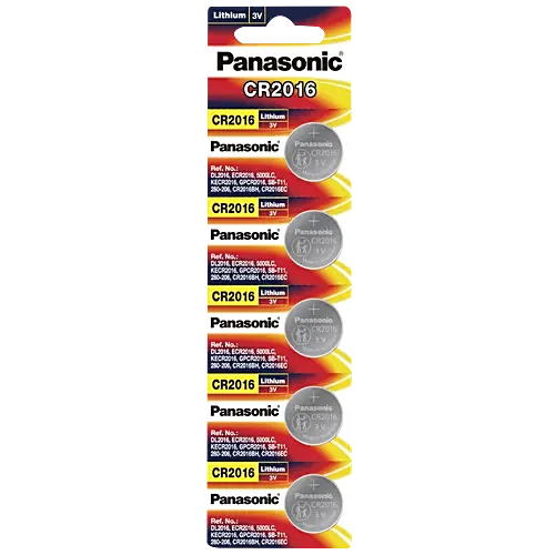 40217152_1-panasonic-lithium-battery-cr-20165be Panasonic CR2016 Lithium Coin Battery 5pec - Image 1