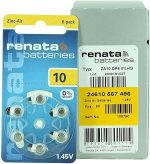 Renata Size 10 Hearing Aid Batteries1.45volt - 6 Pack - Image 2