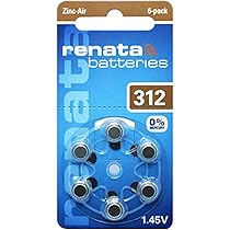 61FBSXtR7SL._AC_UL210_SR210,210_ Renata Size 312 Hearing Aid Batteries1.45volt - 6 Pack - Image 1