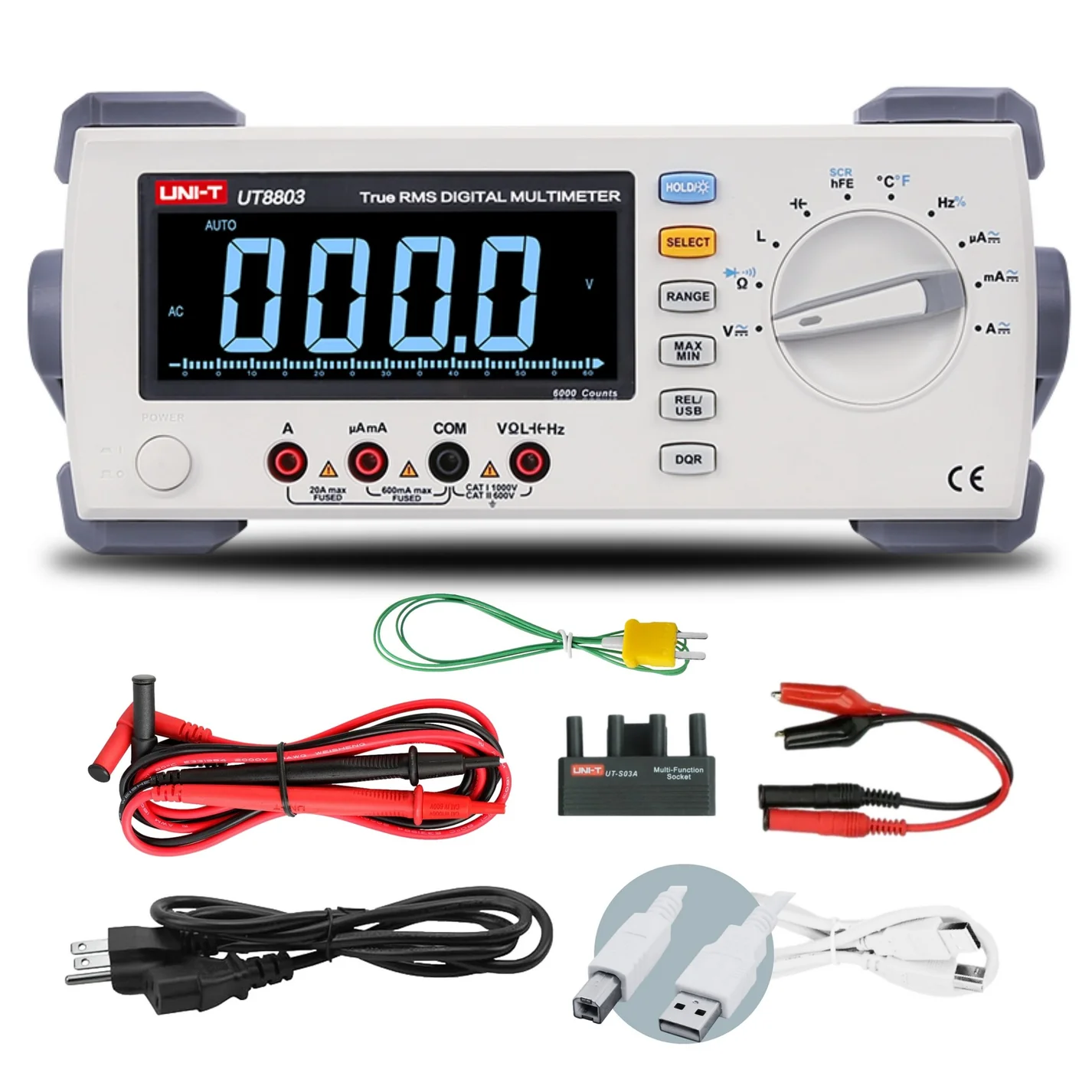 UT8803E_Probes UT8803E 3.8 Digit Classic-Series Bench Digital Multimeter - Image 1