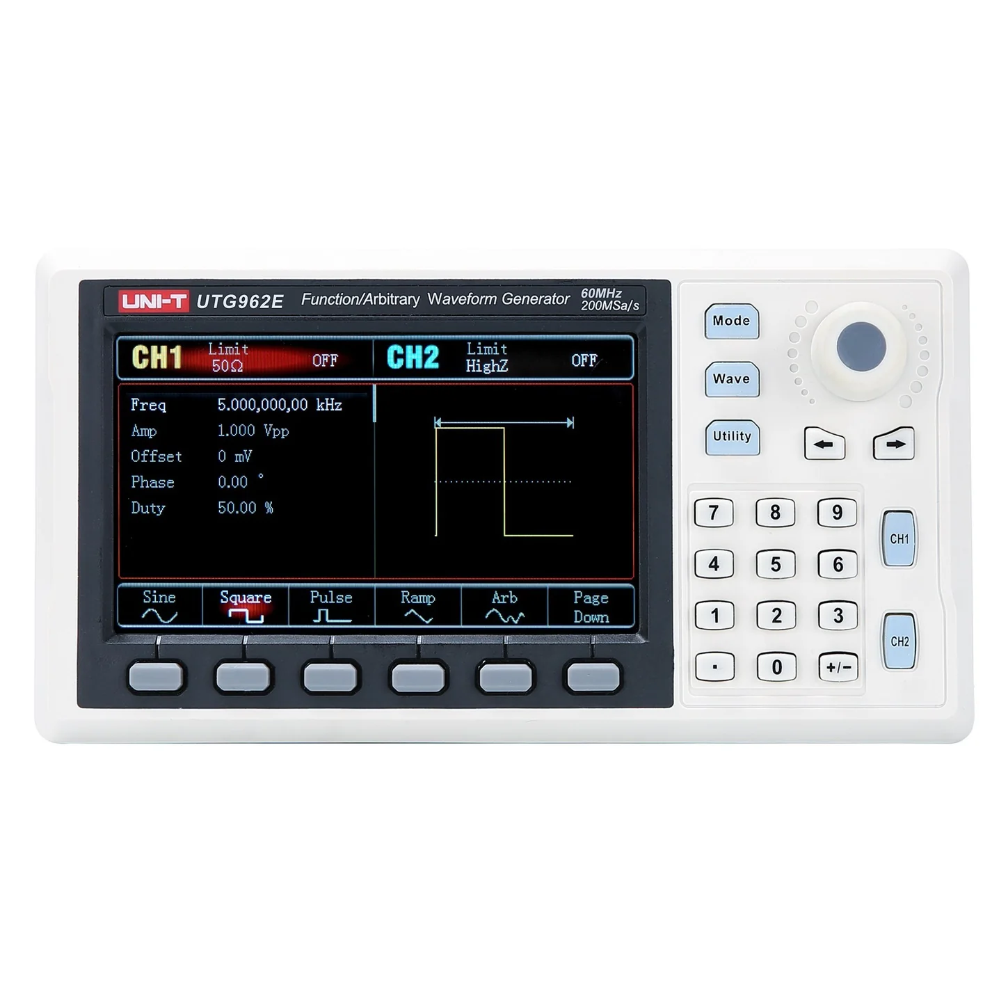 UTG962E_1_sq UTG962E 60MHz 2Ch Classic-Series Arbitrary Waveform Generator - Image 1
